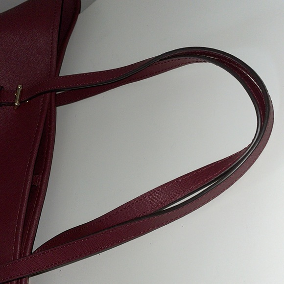 Michael Kors Jet Set Travel Bag/Tote Purse Burgundy - Picture 8 of 14